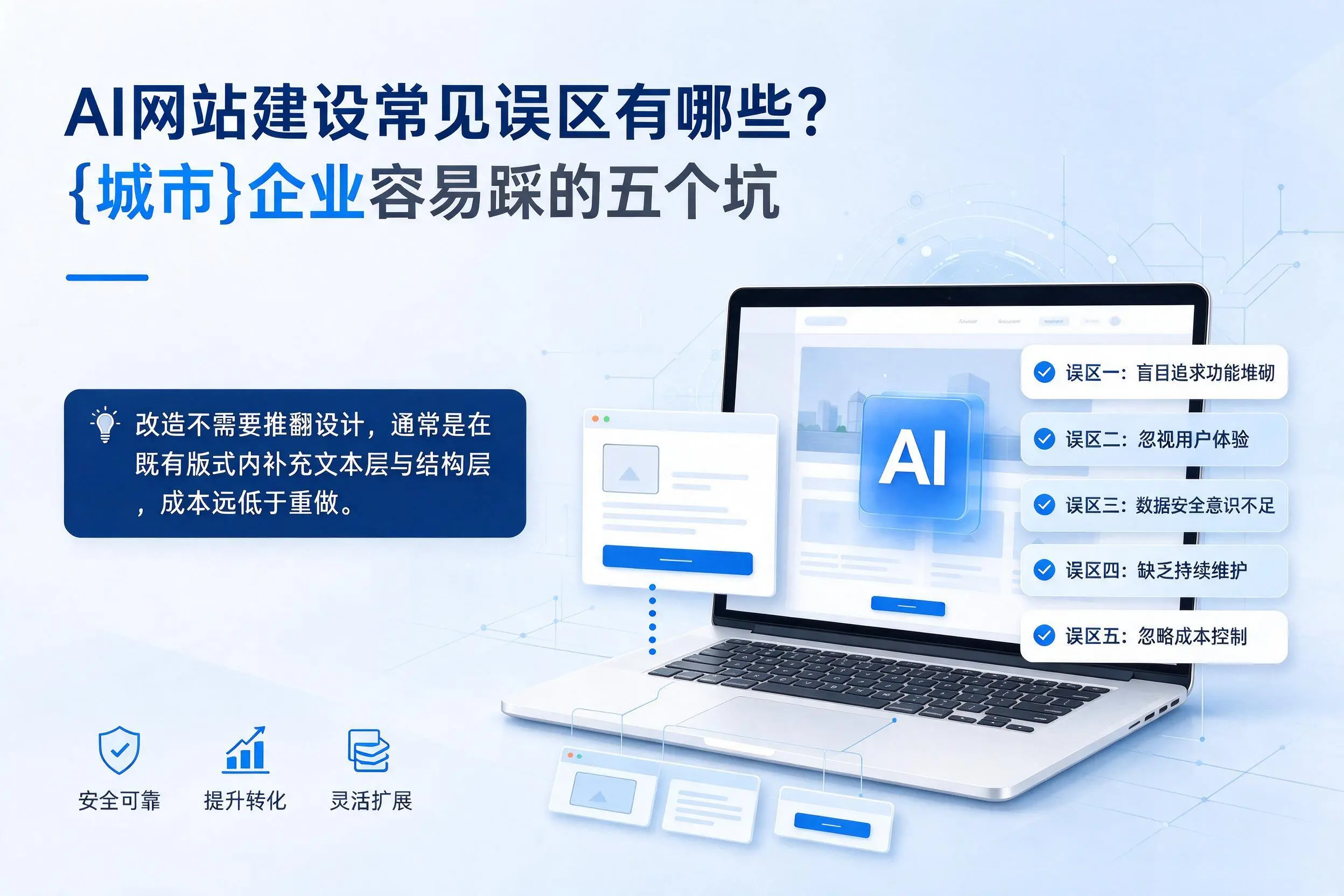 AI网站建设常见误区有哪些？林芝企业容易踩的五个坑