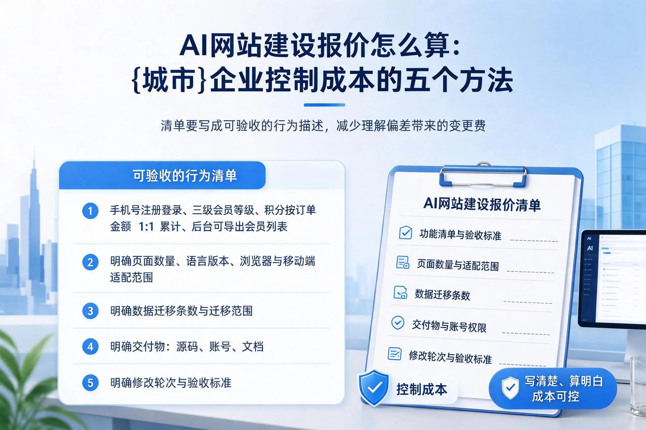 AI网站建设报价怎么算:林芝企业控制成本的五个方法